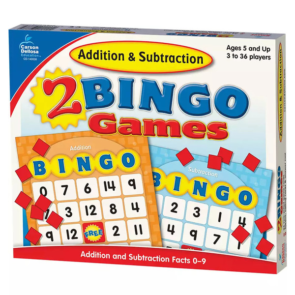 Carson Dellosa Addition And Subtraction Bingo Board Game, Grade K-2 140038